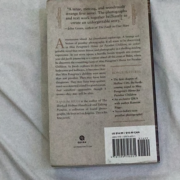 Miss Peregrine's Home for Peculiar Children Book - Picture 2 of 2